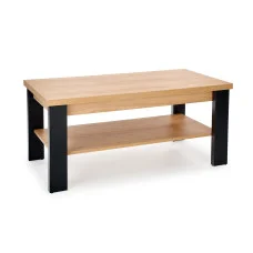 COFFEE TABLE JENNA, TABLE TOP - NATURAL HICCORA, LEGS - BLACK